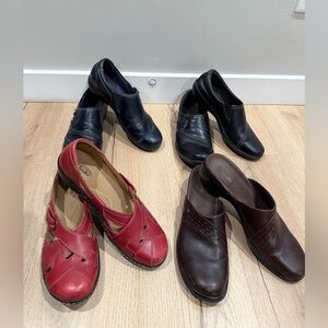 Clarks Women’s Leather Casual Mule Clog Bundle/Lot Of 4 Pairs Size 10N